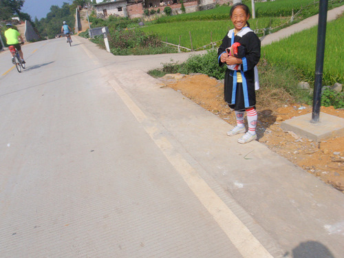 Yao lady that is happy to see visitors to her homeland.